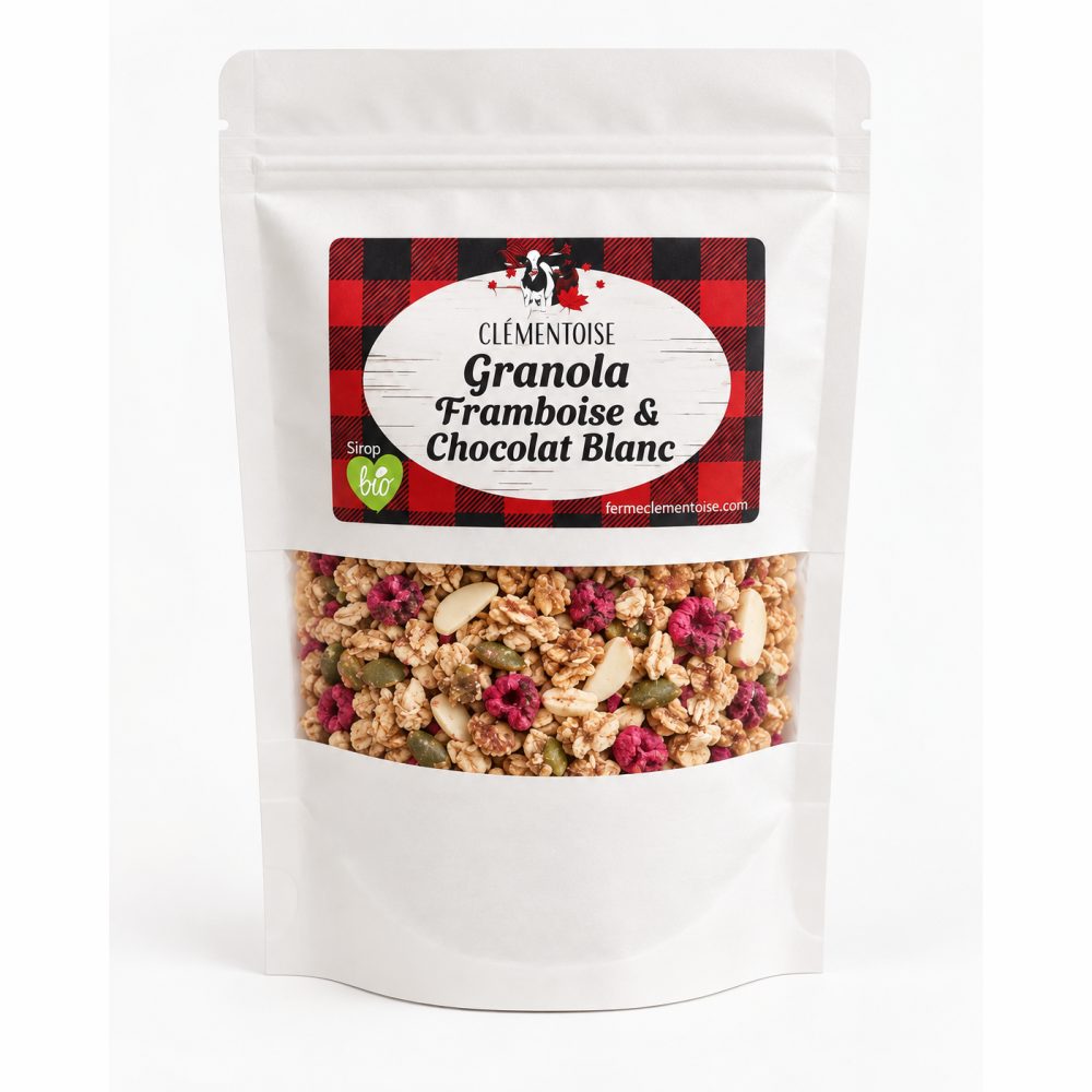 Granola chocolat blanc et framboise