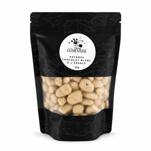 Pacanes enrobées de chocolat blanc à l'érable